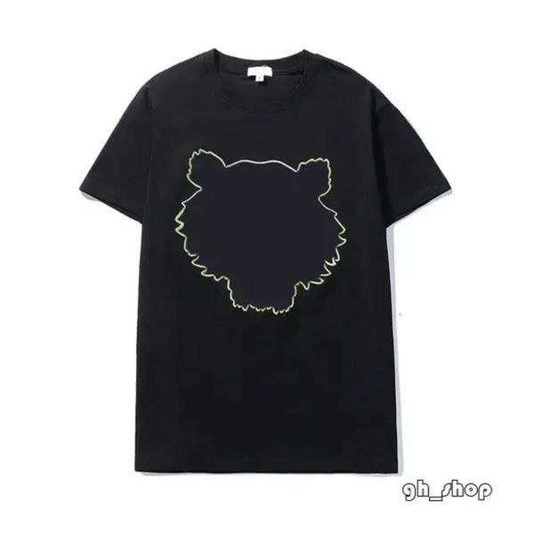 Kenzo camiseta Sudadera Kenzo hombre diseñador camiseta mujer camiseta verano streetwear manga tigre cabeza bordado rinting suelto 5555