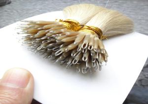Kératine Droite Européenne Micro Perles Cheveux Micro Perles Aucun Remy Nano Anneau Liens Extensions de Cheveux Humains 100g 9 Couleurs Blonde Europe1611943