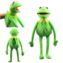 Kermit Frog Hand Puppet Doll Schoolbag Green Plush Toy Big Abdominal Language Prestaties Props 240415