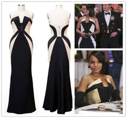 Kerry Washington Scandal Celebrity Robes Olivia Pope Black and White Robes de soirée Femmes Robes formelles Robes de tapis rouge pour L3216726