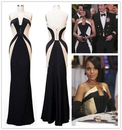 Kerry Washington Scandal Celebrity Robes Olivia Pope Black and White Robes de soirée Femmes Robes formelles Robes de tapis rouge pour L5612355