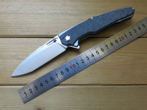 Origineel ontwerp Grapesfish BH-3 Zakmes D2 Blade CNC TC4 Titaniumlegering Koolstofvezel Handvatvuller EDC Tactisch Outdoor Survival Vechten Gereedschappen