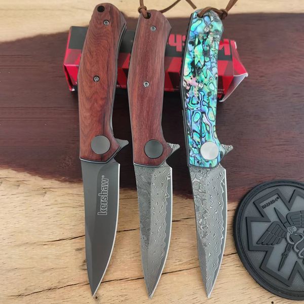 Kershaw 4020 damas couteau pliant manche en bois haute dureté tactique couteaux de chasse Camping EDC couteau de poche extérieur