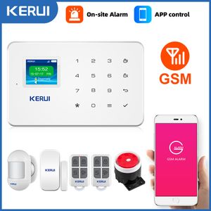KERUI-sistema de alarma de seguridad GSM inalámbrico para hogar inteligente, Control por aplicación SMS, Detector de movimiento para casa, Sensor, dispositivo de señal antirrobo, cámara IP
