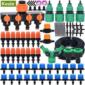 Kesla 5M-35M Micro Goutte à goutte Irrigation Kit d'arrosage Système 1/4''Automatique Jardin Auto-eau Fleur Pelouse Atomiseur goutteur réglable 210610