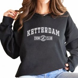 Ketterdam Crow Club Sweatshirt Six of Crows Pull No Mourners NoFunerals Tendance Sweat à capuche KetterdamPullover Hommes Femmes Plus taille N3l8 #