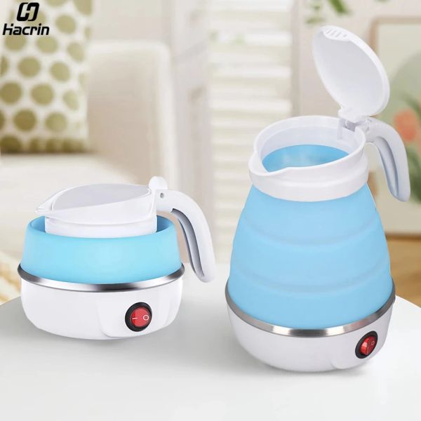 Bouillons électriques Kettle portable pliage de port électrique Camping Travel Pot électrique Chauffeur d'eau portable Pliant électrique Kettle