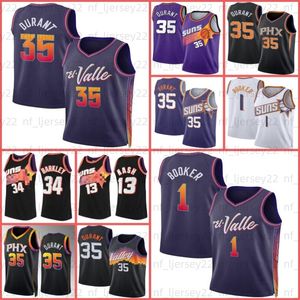 Devin Booker Kevin Durant Bradley Beal maillots de basket Steve Nash Charles Barkley City chemise bleue maillot violet 35