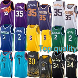 Kevin Durant Basketball Jerseys Phoenixs Sun Booker Chris Paul Kyrie Irving Luka Doncic Maverick Giannis Antetokounmpo Jayson Tatum Stephen