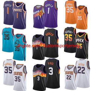 Kevin Durant PHX Devin Booker Basketball Jerseys s Sun Chris Paul Deandre Ayton Cameron Payne Okogie Biyombo Le maillot Valley City personnalisé