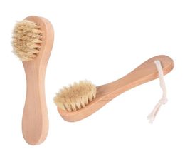 Kewlyseu Bristles de sanglier en bois en bois brosses faciales de la peau sèche Spa Baignoires Brosse