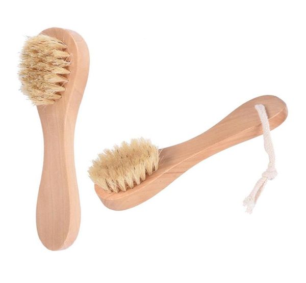 Kewlyseu Bristles de sangliers en bois en bois brosses faciales de la peau sèche Spa Baignoires de maquillage épluche à ongles5019751