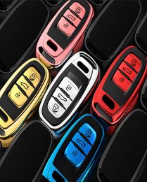 Key Bag TPU -auto Key Case Cover Bag geschikt voor Audi Q5 A4 A5 A6 A7 A8 S5 S6 S7 S8 SMART REMOTE FOBS COVER BAK Keychain Auto Accessorie5390152