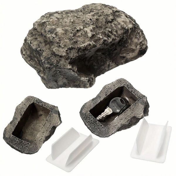 Box Box Rock Oculte en Stone Security Safe Storage Organizer Cajilla de la caja Ocultación del jardín al aire libre Ornamento 8.3*5.7*4.5cm