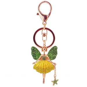 filles porte-clés accessoires femme sac ange belle incrusté de diamants porte-clés pendentif en métal créativité Porte-clés