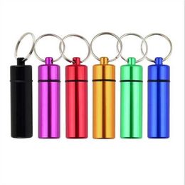 Sleutelhanger houder aluminium waterdichte pil doos flescontainer sleutelhanger jar opslagvoorraad rookaccessoires2489647