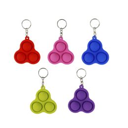 Key Chain Kid Push Bubble Sensory Autism Special Needs Stress Reliever Toys Fidget Simple Toy Party Gifts