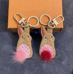 Porte-clés Lanyards 2023 Nouveau designer porte-clés lapin et panda en peluche mignon sac pour femme pendentif clé de voiture pour hommes pendentif créatif de haute qualité