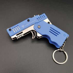 llaveros aleación de plástico M1 mini colgante pistola de banda de goma plegable se puede utilizar para 6 pistolas de balas blandas de juguete para niños consecutivas.