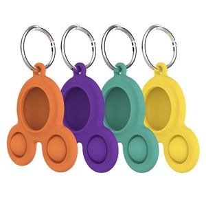 Porte-clés Push Bubble Housse de protection pour Airtags Air Tags Localisateur Tracker Étuis de protection en silicone Dispositif anti-rayures perdu Fidget Pop Jouets sensoriels Porte-clés