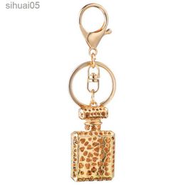 Clé Design de mode porte-clés porte-bouteille de parfum créatif cristal strass porte-clés bon 240303