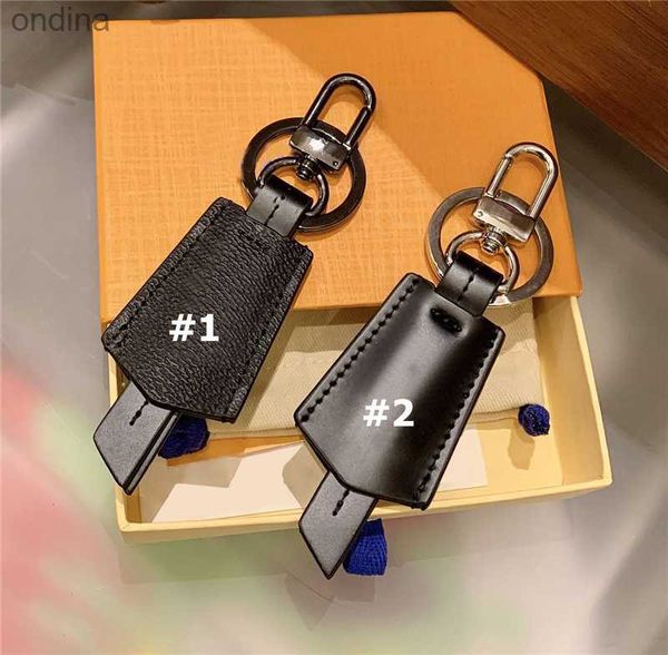 Key Lanyards Marque Classique 2 Designer Noir En Cuir Voiture Porte-clés Accessoires Mode Porte-clés Boucle Suspendue Décoration pour 240304