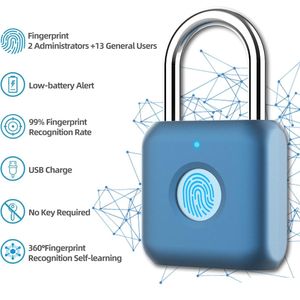 Serrure à clé Serrures de porte grises Cadenas intelligent Télécommande électronique Empreinte digitale étanche avec clé Drop Livraison Surveillance de sécurité Otlop