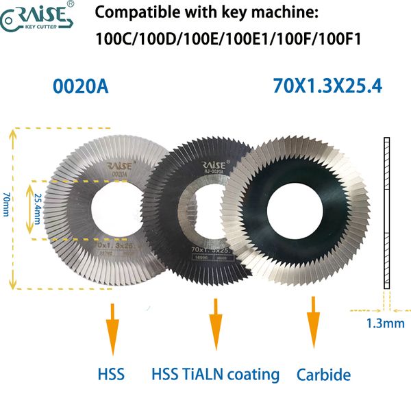 Cortador de fresado de la máquina clave 0020A 0020AC.C 70x1.3x25.4 Wenxing 100C 100D 100E 100F Locksmith Tools