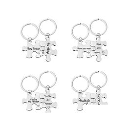 Belangrijkste ringen 1 paar Stainelss Steel Charm Familie sieraden Moeders Vaders Dag cadeau Keychain Daddy Mommy van een Angel Drop Delivery OT9JD