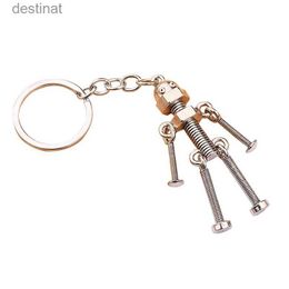 Anneaux clés 1 morceau Femmes et hommes Vintage Punk Vis Robot Keychain Couple de coups de trèfle CLÉS pour BAGL231222