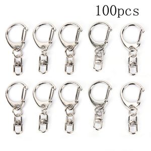 Sleutelhangers 100 stks DIY Gepolijst Sleutelhanger Sleutelhanger Split Ring Korte Keten Metalen Draaisluiting Haken Sieraden Maken Onderdelen 230612