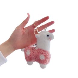 Porte-clés 10 cm en peluche alpaga poupée pendentif porte-clés sac de mode fête cadeau chaîne 231117