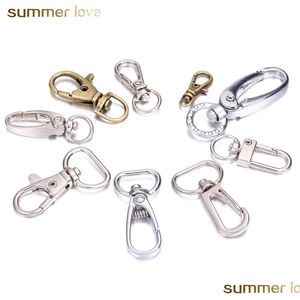 Sleutelringen 10 stks/ lot Keychain Lobster Swivel Clasps voor sleutelring metalen haak Craft Rings Diy Chain Accessoires Drop Delivery Sieraden DHAQX