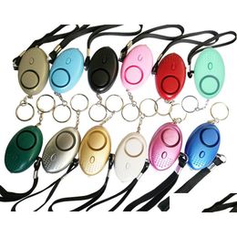 Sleutelhangers 130Db Eivorm Zelfverdediging Alarm Sleutelhanger Hanger Personaliseer Flitslicht Persoonlijke Veiligheid Sleutelhanger Charms Autosleutelring Nieuw Dh9S0