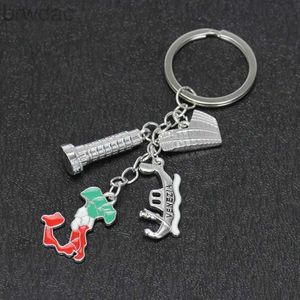 Key ringen 1 pc Italië vlagkleuren kaart hanger sleutelhanger Creative Car Bag sleutelhanger sieraden souvenir accessoires geschenken groothandel 240412