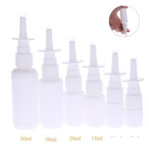 Llaveros 1Pc Botellas de aerosol nasal de plástico al vacío blanco Botella de niebla de niebla nasal para embalaje médico 5Ml 10Ml 15Ml Dhexh