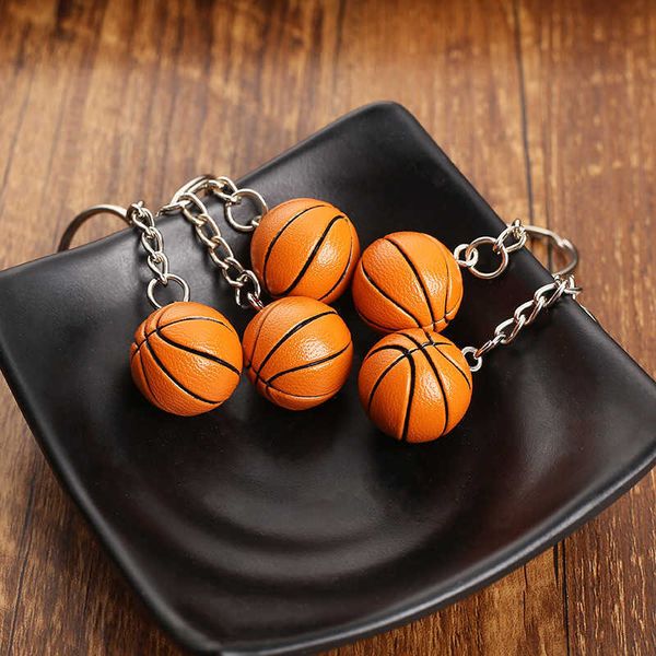 Porte-clés 2 pièces 2 cm créatif pratique petit basket-ball porte-clés Baseball Football volley-ball forme clé accessoires anniversaire cadeau bijoux G230210