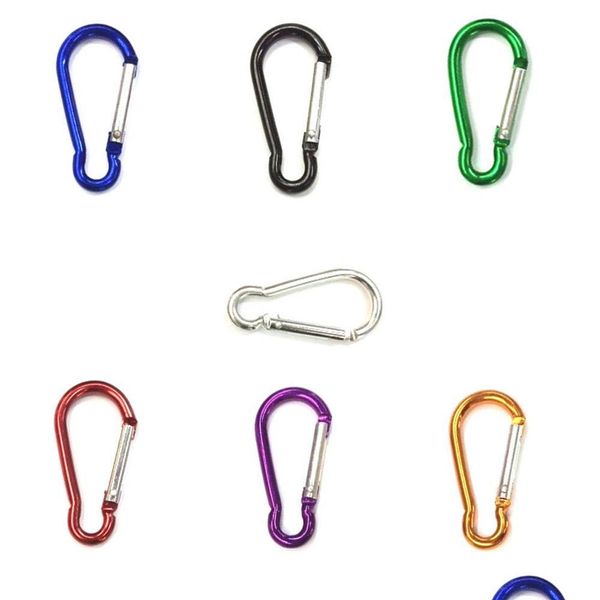 Anneaux clés 200pcs / lot Metal Keychain en aluminium Clip d'escalade Clip à capuche Cam Cam Sport Accessoire Bijoux de bricolage Making Wholesale Dro Dhyrx