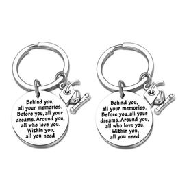 Key Rings 2021 30mm Creative Ring Graduation Season Gift Doctor Hat hanger Keychain Achter u AL UW HERMOMEN SIELREY ACCESSORIE DHH3Z