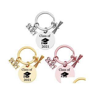 Key Rings 2021 Creative Keychain Graduation Season Souvenir Chain Keyring Gift Graduate Studenten Positieve Energie sieraden Drop leveren Dh49P