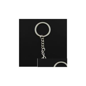 Sleutelhangers 20 stks/partij Diy Accessoires Antieke Sier Zinklegering Muzieknoot Charms Ketting Sleutelhanger Sleutelhanger Sieraden Dhgup