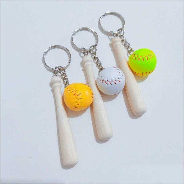 Llaveros 30 Unids Softbol Béisbol Llavero Mini Palo De Madera Llavero Llaveros Para Niñas Equipo Deportes Gran Tamaño Entrega Gota Joyería Dhqvi