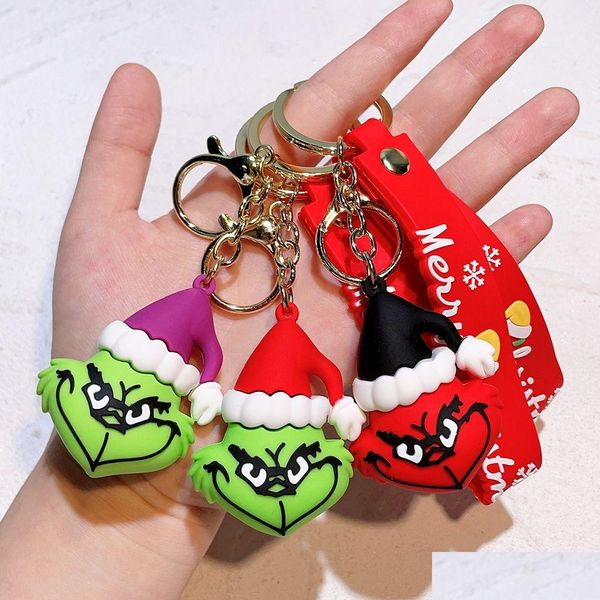 Porte-clés 3D PVC Chaînes Cadeau de Noël Modèle stéréoscopique Enthousiaste Souvenirs Bague pour sac à dos de voiture Pendentif Drop Livraison Bijoux DHDMQ