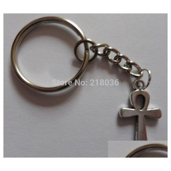 Llaveros 50 Unids Vintage Sier Ankh Cruz Llavero Anillo Para Llaves Gato Diy Bolsa Cadena Encantos Accesorios Hallazgos Joyería P49 Drop Deliver Dh6Ui