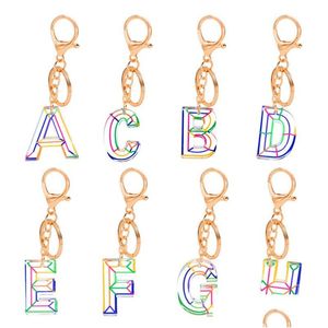 Sleutelhangers Acryl Letter Initial Sleutelhangers Mode Autosleutelhangers Houder Kettingen Accessoires Gepersonaliseerde A Z 26 Alfabetten Tasbedels Dro Dhxck