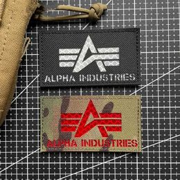 Key Rings Alpha Armband Tactical Patches Reflective Hook Loop Patch Morale Emblem Military Patches for Backpack Sticker J240108