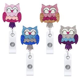 Sleutelringen dieren uil intrekbare verpleegster badge houder reel schattige student id kaart sleutelhangers lanyard naam tag drop levering 2022 smtka