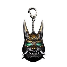 Key Rings Anime Genshin Impact Game Cosplay Xiao Tartaglia Mask Keychain Car Mora Accessoires Bag Key Chain Metal Keychains G230210