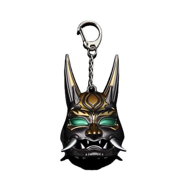 Porte-clés Anime Genshin Impact Jeu Cosplay XIAO Tartaglia Masque Porte-clés Voiture Mora Accessoires Sac Porte-clés Porte-clés En Métal G230210