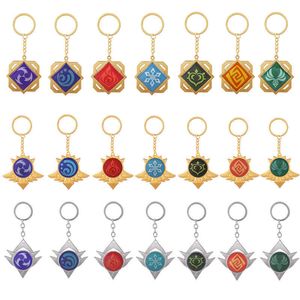 Sleutelringen Anime Keychain Genshin Impact Vision Element Gods oog voor mannen CAR Key Chain Women Accessoires Cute Bag hanger Key Ring Gift G230210